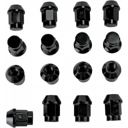 DWT Kit Tuercas Rueda 10x1.25 Cónicas Vaso 14 Cerradas (16 unidades) Negras DWT Tornillería Rueda