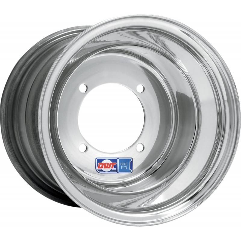 DWT Llanta Delantera DWT Etiqueta AZUL 10X5 4/156 2+3 Aluminio Plata STANDARD-LIP Llantas Quad