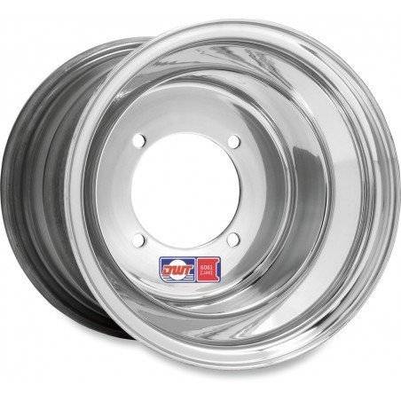 DWT Llanta Delantera DWT Etiqueta ROJA 10X5 4/144 2+3 Aluminio Plata ROLLED-LIP Llantas Quad