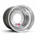 DWT Llanta Trasera DWT Etiqueta ROJA 10X8 4/100 4+4 Aluminio Plata ROLLED-LIP Llantas Quad
