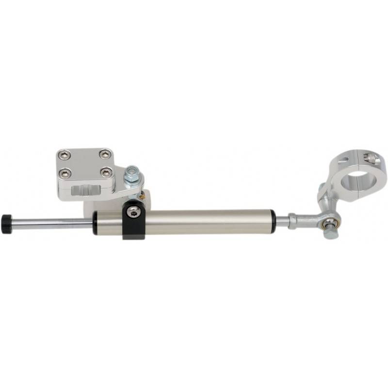 MOOSE RACING HARD PARTS Amortiguador de Dirección 7 Posiciones Honda/Yamaha/Kawasaki/Suzuki MOOSE RACING Plata Amort. Dirección