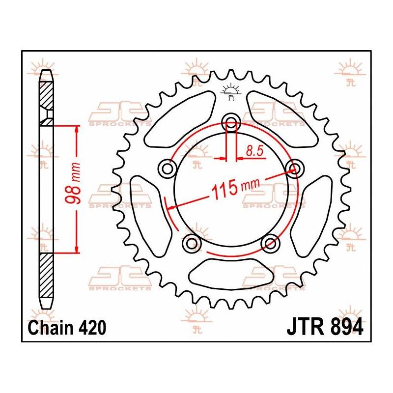 JT SPROCKETS Corona Acero JT KTM SX 65 / Husqvarna TC 65 894.48 48 Dientes Coronas