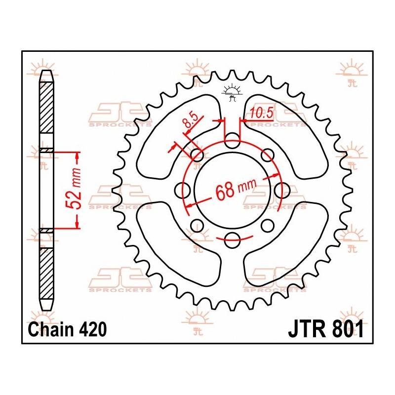 JT SPROCKETS Corona Acero JT Kawasaki KLX 110 / Suzuki DRZ 110 801.43 43 Dientes Coronas