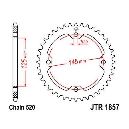 JT SPROCKETS Corona Acero JT Yamaha Raptor 250/350/700 YFZ 450/R 1857.36 36 Dientes Coronas