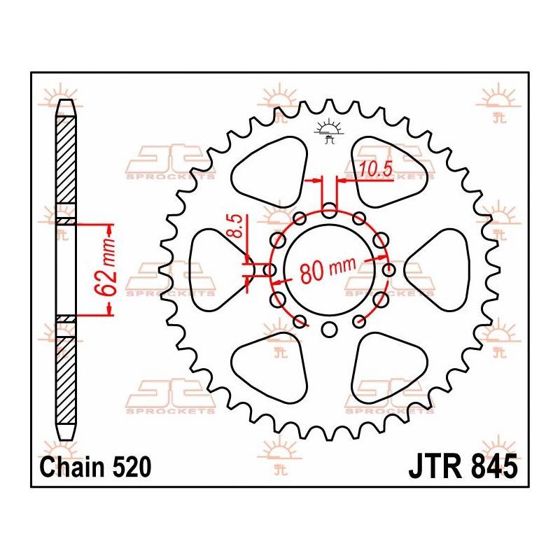 JT SPROCKETS Corona Acero JT Yamaha XT 250 845.45 45 Dientes Coronas