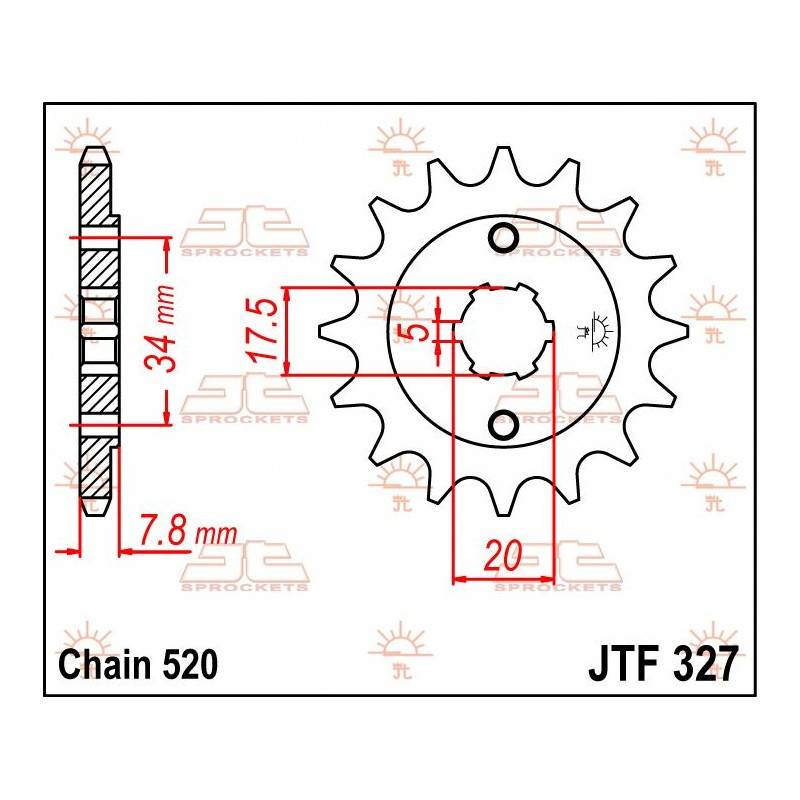 JT SPROCKETS Piñón JT Honda CRF 150F / XR 250 327.11 11 Dientes Piñones