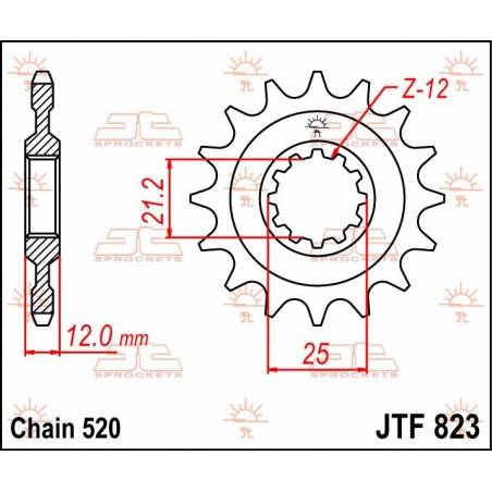 JT SPROCKETS Piñón JT Husaberg / Husqvarna 823.15 15 Dientes Piñones