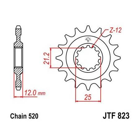 JT SPROCKETS Piñón JT Husaberg / Husqvarna 823.16 16 Dientes Piñones