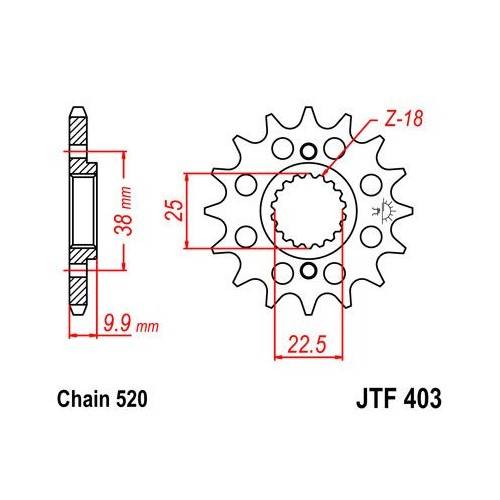 JT SPROCKETS Piñón JT Husqvarna 449/511 403.13 13 Dientes Piñones