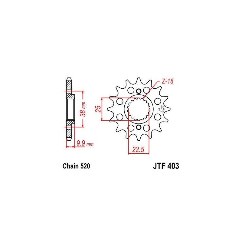 JT SPROCKETS Piñón JT Husqvarna 449/511 403.13 13 Dientes Piñones