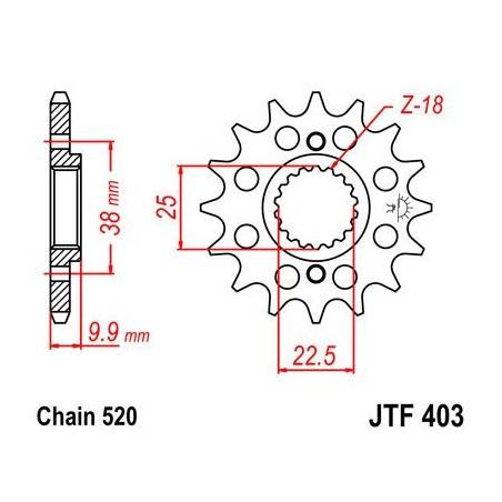 JT SPROCKETS Piñón JT Husqvarna 449/511 403.13 13 Dientes Piñones