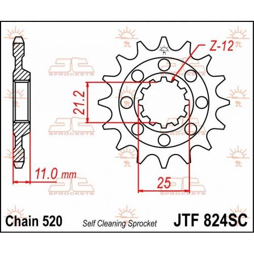 JT SPROCKETS Piñón JT Husqvarna 824.13 SC 13 Dientes Piñones