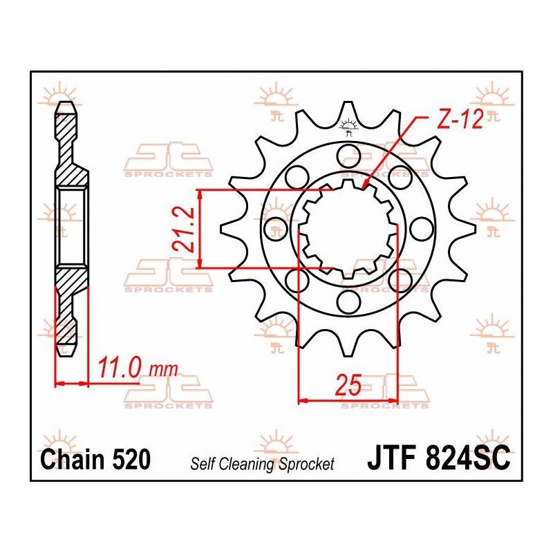JT SPROCKETS Piñón JT Husqvarna 824.14 SC 14 Dientes Piñones