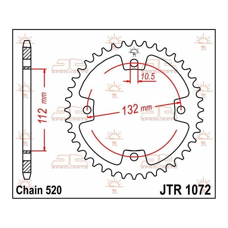 JT SPROCKETS Corona Acero JT Kymco KXR 250/Maxxer 300 1072.38 38 Dientes Coronas