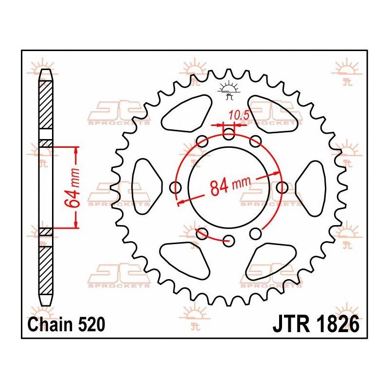 JT SPROCKETS Corona Acero JT Suzuki LTZ 400 1826.37 37 Dientes Coronas