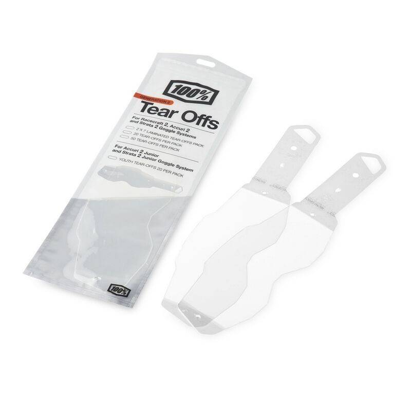 100% Tear Off Laminado para Gafas 100% STRATA 2 / ACCURI 2 / RACECRAFT 2 Accesorios