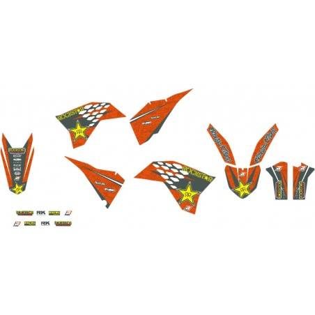 BLACKBIRD Kit de Adhesivos KTM EXC/EXC-F (08-11) SX/SX-F (07-10) BLACKBIRD ROCKSTAR Kits Adhesivos