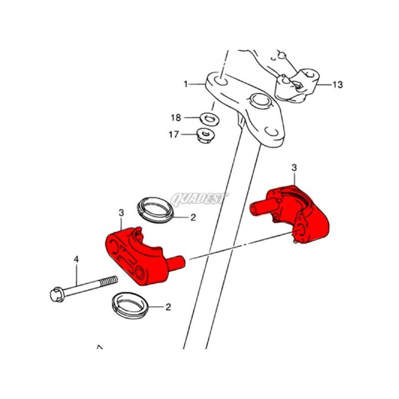 KAWASAKI Brida Caña de Dirección Original Suzuki LTZ 400 / Kawasaki KFX 400 (1 Unidad) Suzuki LTZ 400