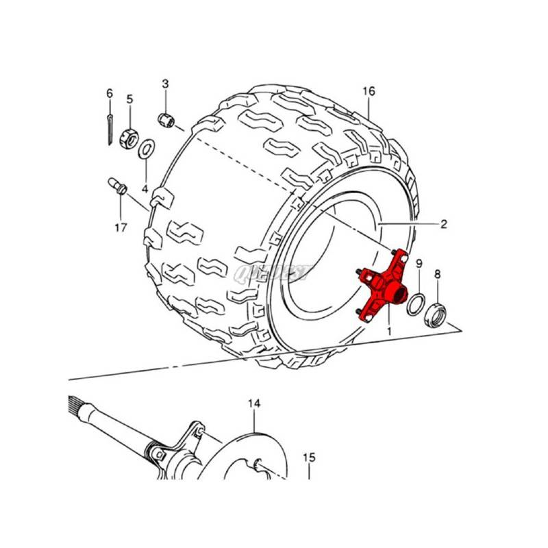 KAWASAKI Cruceta Rueda Trasera Original Suzuki LTZ 400 / Kawasaki KFX 400 Suzuki LTZ 400