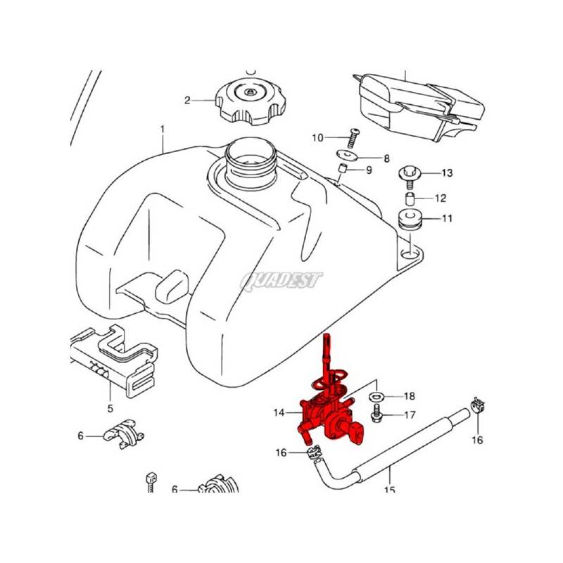 KAWASAKI Grifo Gasolina Original Suzuki LTZ 400 / Kawasaki KFX 400 Suzuki LTZ 400