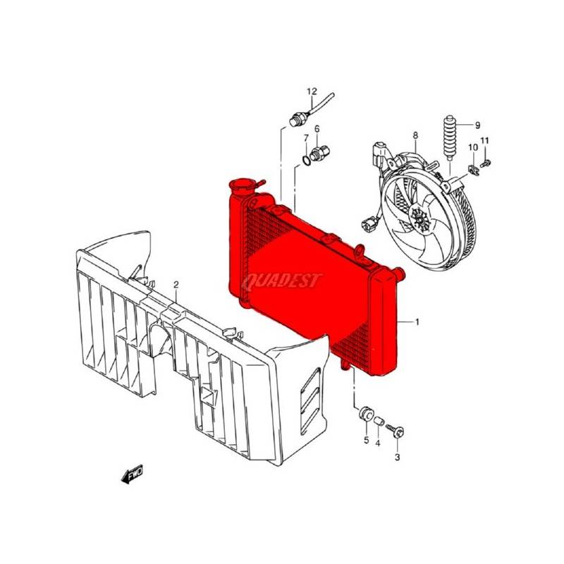 KAWASAKI Radiador Agua Original Suzuki LTZ 400 / Kawasaki KFX 400 Suzuki LTZ 400