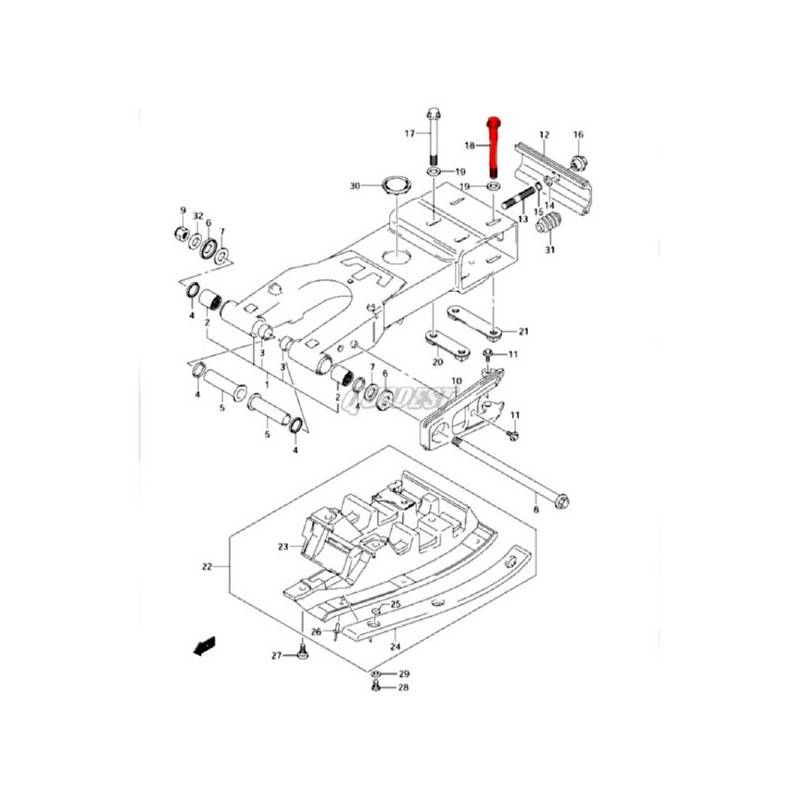 SUZUKI Tornillo Buje Corto Original Suzuki LTZ 400 (Nº18) Suzuki LTZ 400