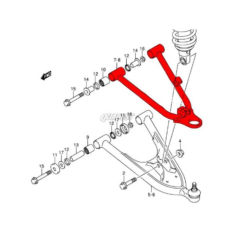 SUZUKI Trapecio Superior Derecho Original LTZ 400 (05-08) Suzuki LTZ 400