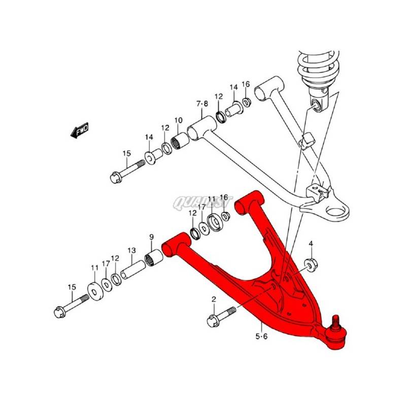 SUZUKI Trapecio inferior Derecho Original Suzuki LTZ 400 (05-08) Suzuki LTZ 400