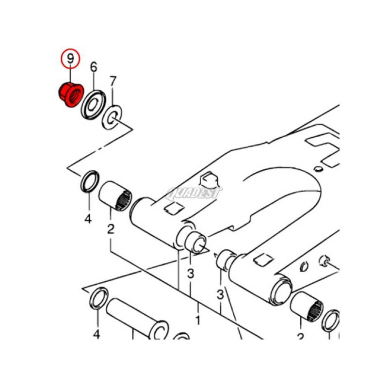 KAWASAKI Tuerca Eje Basculante Original Suzuki LTZ 400 / LTR 450 / Kawasaki KFX 400 Suzuki LTZ 400