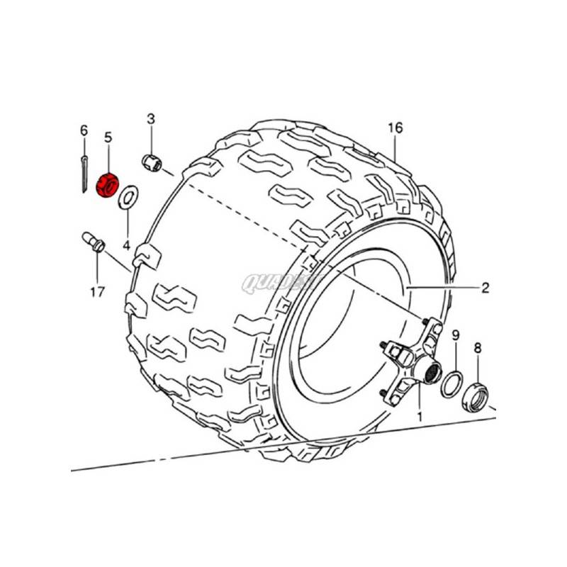 KAWASAKI Tuerca Extremo Eje Trasero Original Suzuki LTZ 400 / Kawasaki KFX 400 Suzuki LTZ 400