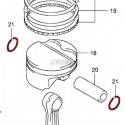 VERTEX Circlips Pistón Suzuki LTZ 400 (2 unidades) Pistones