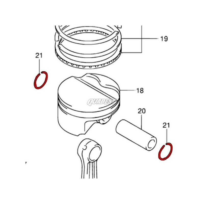 VERTEX Circlips Pistón Suzuki LTZ 400 (2 unidades) Pistones