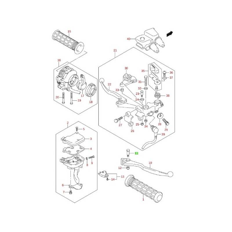 SUZUKI Tornillo Pasador Maneta Freno Original Suzuki LTZ 400 Suzuki LTZ 400