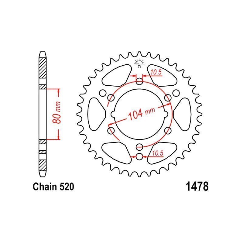 JT SPROCKETS Corona JT Polaris 1478 38 dientes Coronas