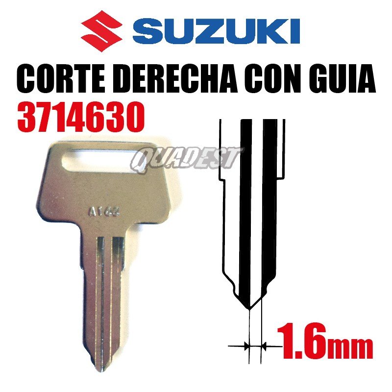 SUZUKI Llave Virgen Suzuki Corte Derecha 1.6Mm con Guia Llaves y Llaveros