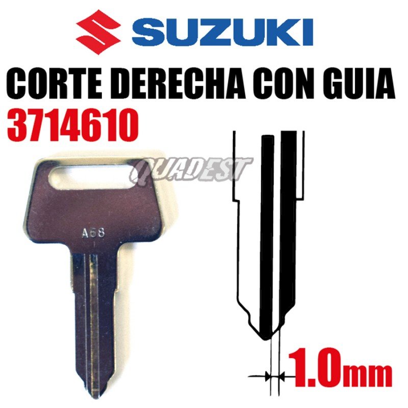 SUZUKI Llave Virgen Suzuki Corte Derecha 1mm con Guía Llaves y Llaveros