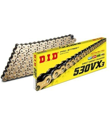 D.I.D Cadena Transmisión DID Reforzada VX 530 X 102 Con Retenes Dorada Cadenas Transmisión